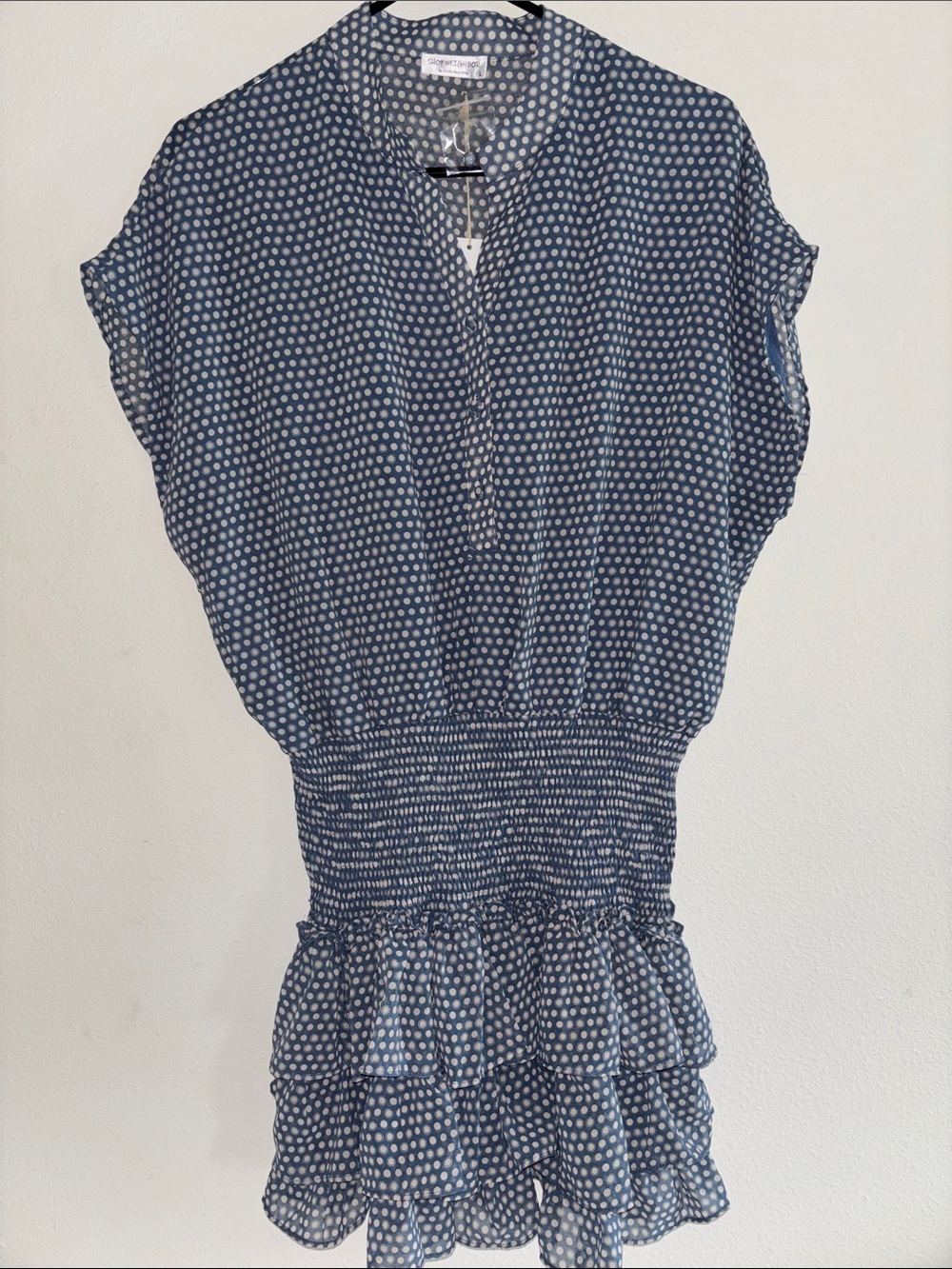 Blue Polka Dot Mini Dress